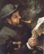 Pierre Renoir Claude Monet Reading oil painting on canvas
